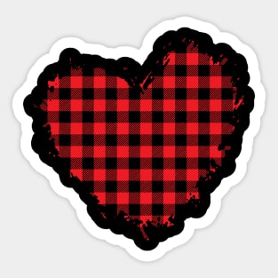 Heart shape plaid pattern valentines day gift idea Sticker